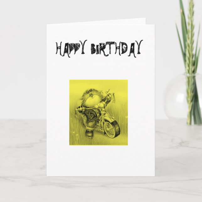 CARTE HAPPY BIRTHDAY BIKER CARD (Devant)
