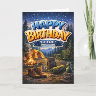 Carte Happy Birthday - camping