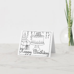 Carte Happy Birthday Coloring Card
