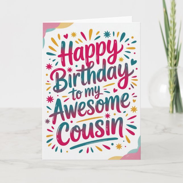 Carte Happy Birthday Cousin Card (Devant)