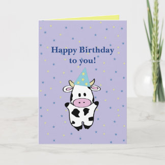 Carte Happy birthday cow