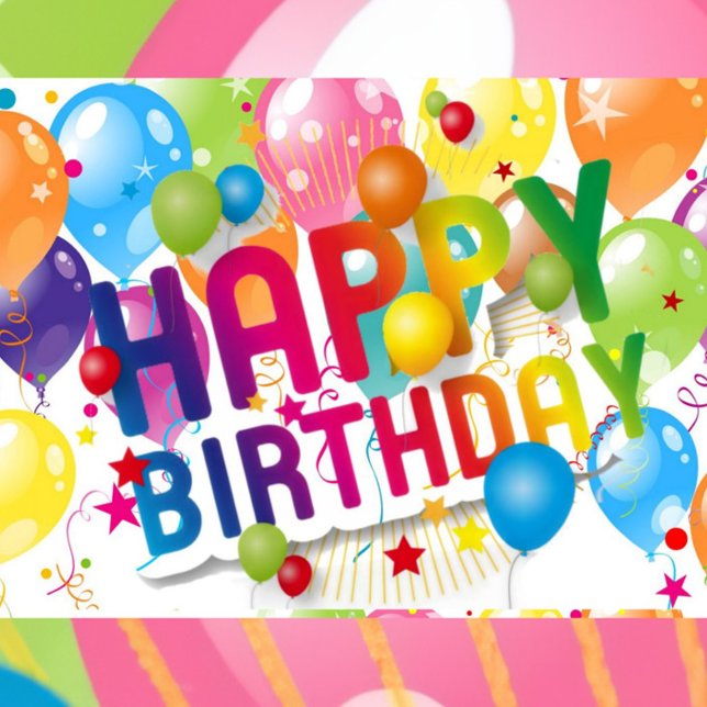 Carte Happy Birthday Folded Greeting Card (Front!)