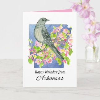 Carte Happy Birthday from Arkansas Mockingbird Flowers