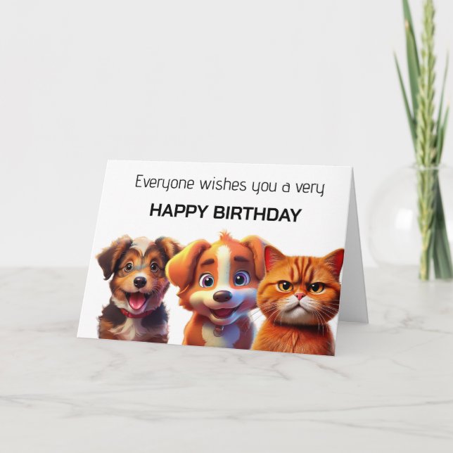 Carte Happy Birthday Greetings from everyone (Devant)