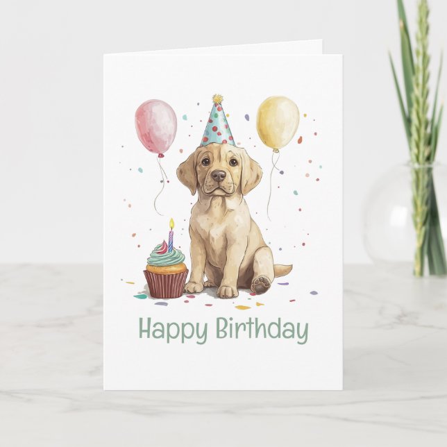 Carte Happy Birthday Labrador Retriever Dogs (Devant)