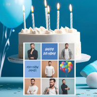Happy Birthday Mens Photo Collage Personnalisé