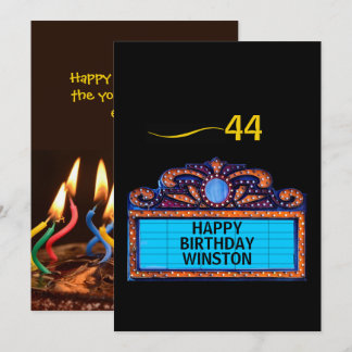 Carte Happy Birthday on a Theater Marquee