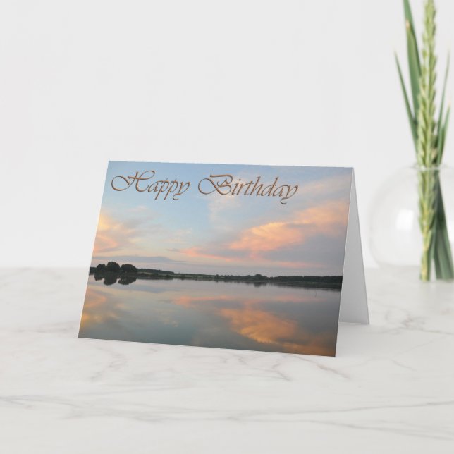 Carte Happy birthday sunrise at the lake (Devant)