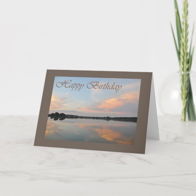 Carte Happy birthday sunrise at the lake (Devant)