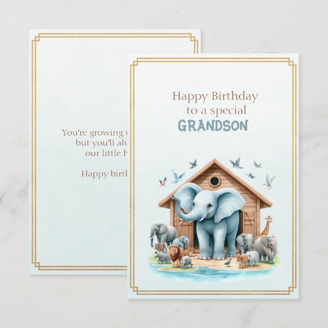 Carte Happy Birthday To a Special Grandson  (Devant / Derrière)