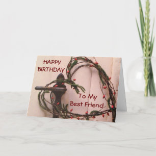 CARTE HAPPY BIRTHDAY "TO MY BEST FRIEND" HEART WREATH