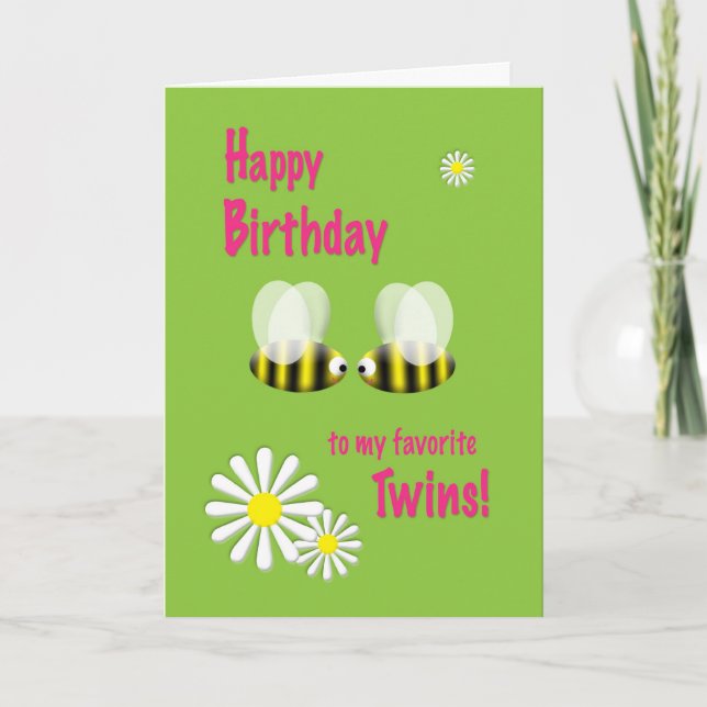 Carte Happy Birthday Twins (Devant)
