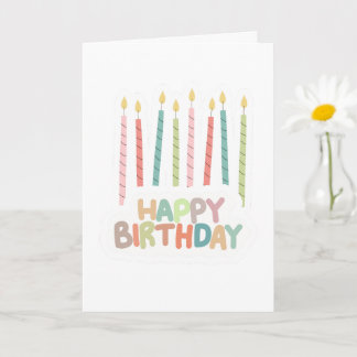 Carte Happy Birthday with Candles Folded Greeting Card