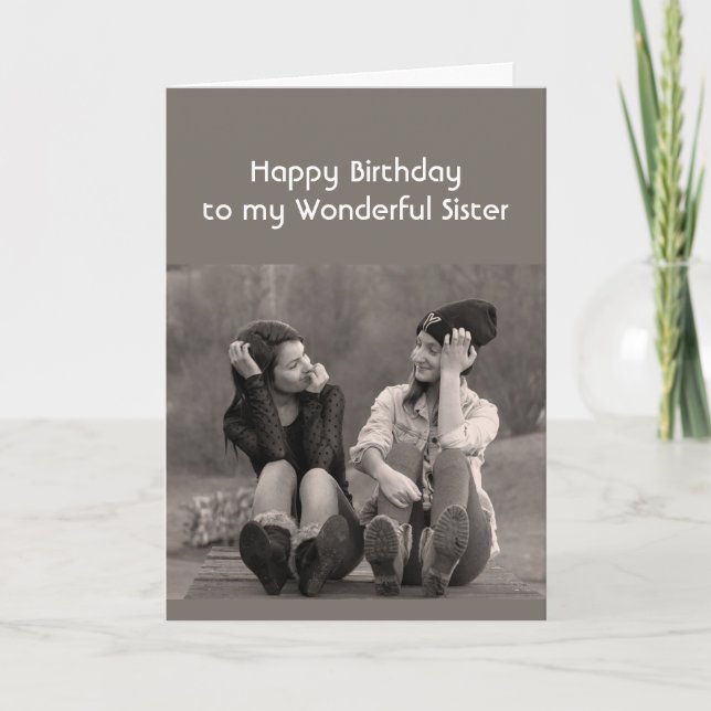Carte Happy Birthday Wonderful Sister Inspirational (Devant)