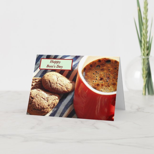 Carte Happy Boss's Day avec café et biscuits (Devant)