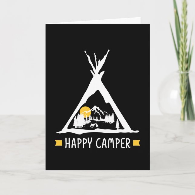 Carte Happy Camper Camping Caravan Motorhome Cadeau (Devant)