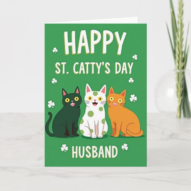 Carte Happy Cat Day Husband Card (Devant)