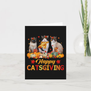 Carte Happy Catsgiving Siamese Chat Automne Automne Vibe