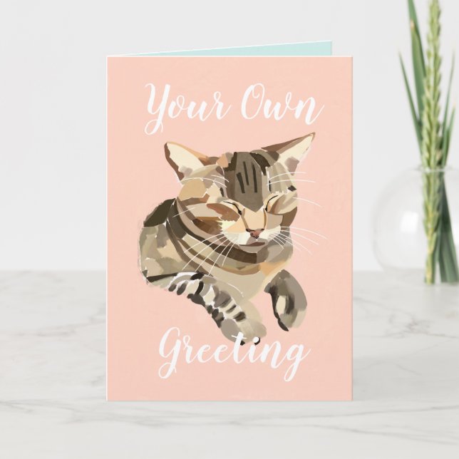 Carte Happy Chat Purring Personnalisé (Devant)