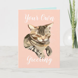 Carte Happy Chat Purring Personnalisé