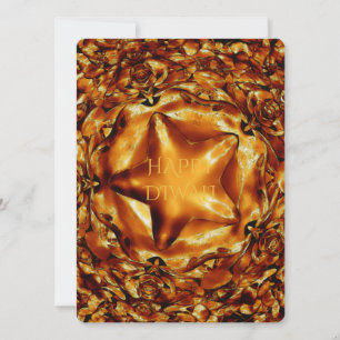 Carte Happy Diwali Brown Gold Copper Élégante étoile