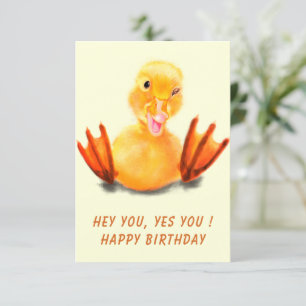 Carte Happy Duck Funny Birthday Card - Texte personnalis