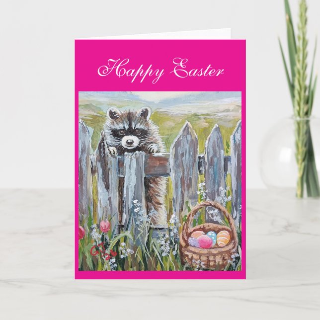Carte Happy Easter Raccoon (Devant)