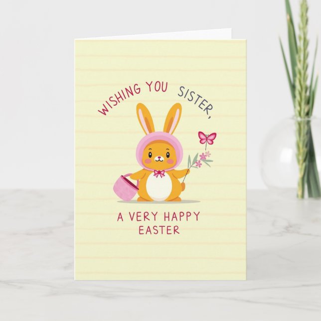 Carte Happy Easter Sister Greeting Card (Devant)