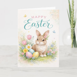 Carte Happy Easter - with young rabbit