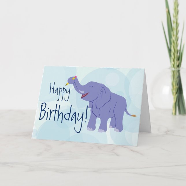 Carte Happy Elephant (Personnaliser) (Devant)