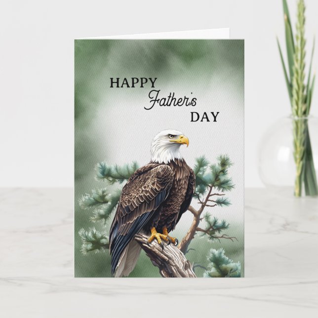 Carte Happy Father's Day Eagle On A Branch (Devant)