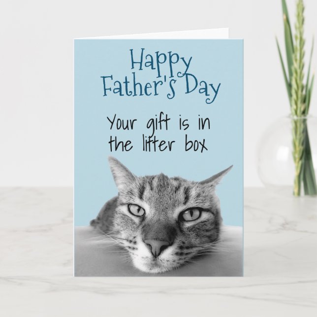 Carte Happy Fête des pères from Cat Gift is in Litter Bo (Devant)