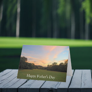 Carte Happy Fête des pères Golf Course Coucher de soleil
