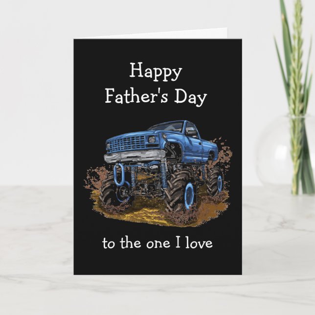 Carte Happy Fête des pères Husband 4x4 Monster Truck Fun (Devant)