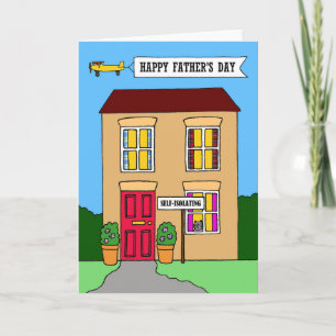 Carte Happy Fête des pères Self-isolement Cartoon