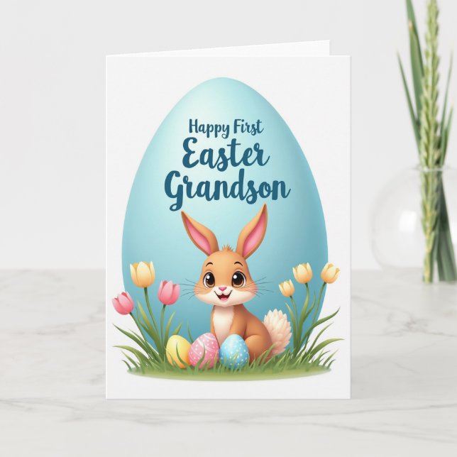 Carte Happy First Easter Grandson Card (Devant)