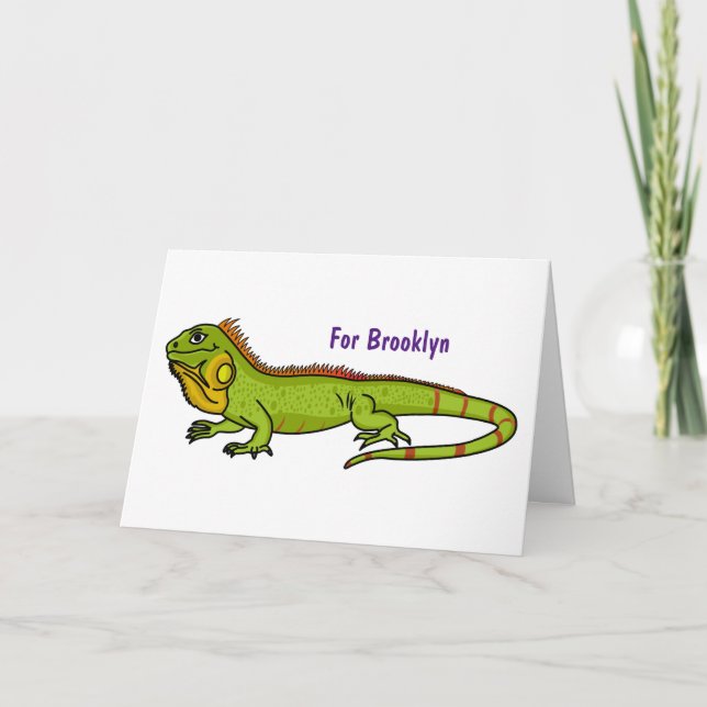 Carte Happy green iguana cartoon (Devant)
