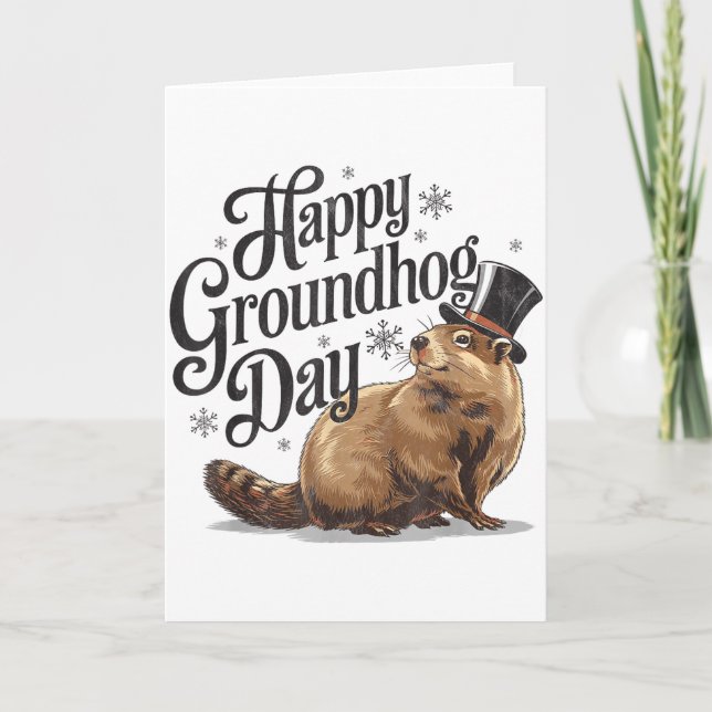 Carte Happy Groundhog Day Ground Hog Animal Costume Men  (Devant)