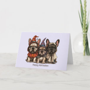 Carte Happy Halloween Bulldogs français