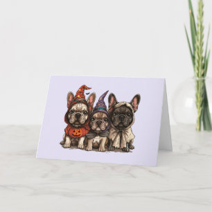 Carte Happy Halloween Bulldogs français