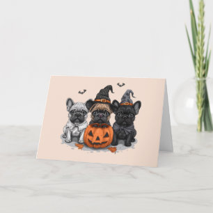 Carte Happy Halloween Bulldogs français