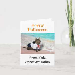 Carte Happy Halloween drôle Humour mignon costume de cha
