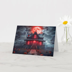 Carte Happy Halloween Éffrayant Haunted House