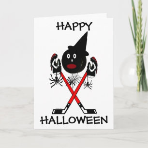 Carte Happy Halloween Hockey