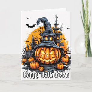 Carte Happy Halloween Mischievous Citrouille