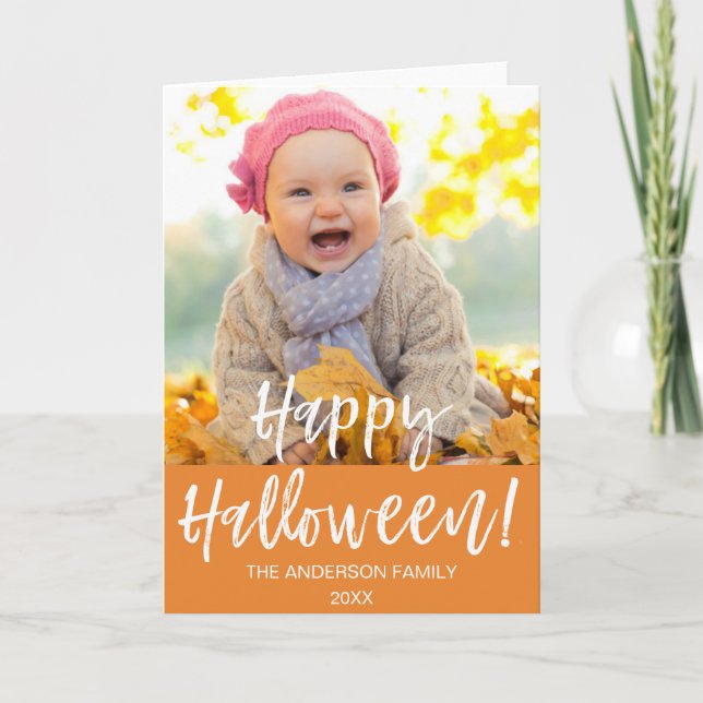 Carte Happy Halloween Modern Halloween Photo Card (Devant)