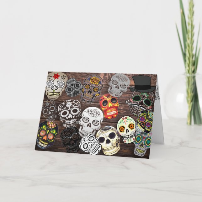 Carte Happy Halloween Skuls de sucre (Devant)