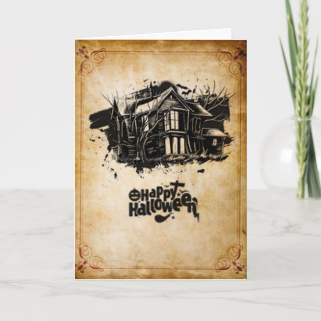 Carte Happy Halloween vintage (Devant)