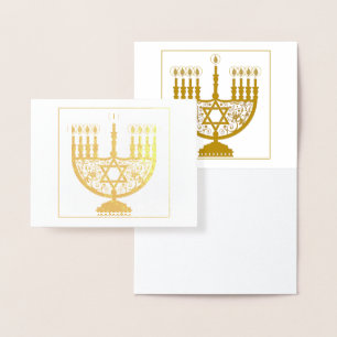 Carte HAPPY HANOUKKA Gold Foil