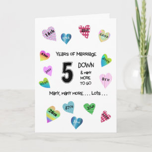 Carte Happy Hearts 5e anniversaire